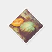 ヴィンテージブルーパンプキンヘアーローム絵画秋 スタンダードカクテルナプキン (角)