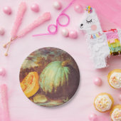 ヴィンテージブルーパンプキンヘアーローム絵画秋 ペーパープレート (パーティー)