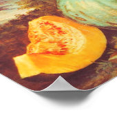 ヴィンテージブルーパンプキンヘアーローム絵画秋 ポスター (角)