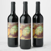 ヴィンテージブルーパンプキンヘアーローム絵画秋 ワインラベル (ボトル)