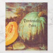 ヴィンテージブルーパンプキンヘアーローム絵画秋 ワインラベル (シングルラベル)