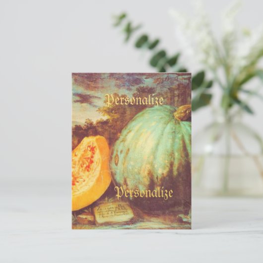 ヴィンテージブルーパンプキンヘイルーム秋ルネサンス シーズンポストカード (スタンド正面)