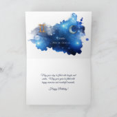 ヴィンテージブルーパープル〔占星術の〕十二宮図ジェミニ誕生日 カード (内部)