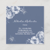 ヴィンテージブルービー&フラワーアピールビーキーパー スクエア名刺 (裏面)