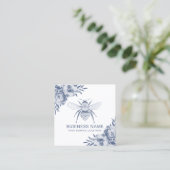 ヴィンテージブルービー&フラワーアピールビーキーパー スクエア名刺 (スタンド正面)