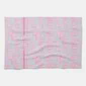 ヴィンテージブルーピンクトイレデジュエリー キッチンタオル (横)
