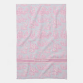 ヴィンテージブルーピンクトイレデジュエリー キッチンタオル (縦)