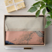 ヴィンテージブルーピンクピーコックアートワークの切り離し 薄葉紙 (ギフト)