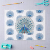 ヴィンテージブルーピーコックパターンの分離 薄葉紙 (クラフト)