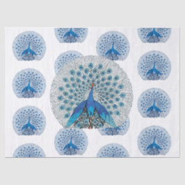 ヴィンテージブルーピーコックパターンの分離 薄葉紙