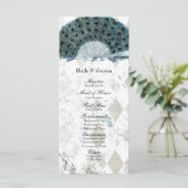 ヴィンテージブルーピーコックファン結婚式 プログラム (スタンド正面)