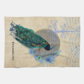 ヴィンテージブルーピーコックフェザーシャンデリア  キッチンタオル (横)