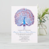 ヴィンテージブルーピーコック結婚式招待状 招待状 (スタンド正面)