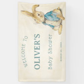 ヴィンテージブルーピーターうさぎ男の子の赤ちゃんシャワー 横断幕 (縦)