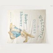 ヴィンテージブルーピーターうさぎ赤ちゃんシャワー タペストリー (正面(横))