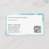 ヴィンテージブルーフェザークイールペンQRコードライター 名刺 (裏面)