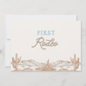 ヴィンテージブルーフォトファーストRodeo 1歳 招待状 (裏面)