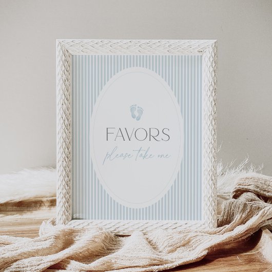 ヴィンテージブルーフットプリント赤ちゃんシャワー好意サイン ポスター