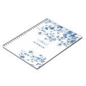 ヴィンテージブルーフラワーズトイレデジュイ ノートブック (左側)