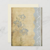 ヴィンテージブルーフラワー&レーススクラップブック紙 (正面/裏面)