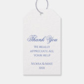 ヴィンテージブルーフランスのチノイスリーピーコックサンキュー ギフトタグ (裏面)