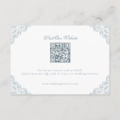 ヴィンテージブルーフレームエレガントなウェディング詳細エンクロージャ エンクロージャーカード (裏面)