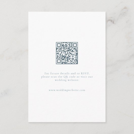 ヴィンテージブルーフレームエレガントなウェディング詳細 エンクロージャーカード (裏面)