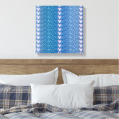 ヴィンテージブルーフローラの壁紙パターン キャンバスプリント (インサイチュ (寝室))