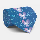 ヴィンテージブルーフローラの壁紙パターン ネクタイ (ロール)