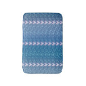 ヴィンテージブルーフローラの壁紙パターン バスマット (正面縦)