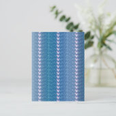 ヴィンテージブルーフローラの壁紙パターン ポストカード (スタンド正面)