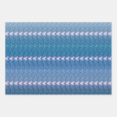 ヴィンテージブルーフローラの壁紙パターン ラッピングペーパーシート (正面)