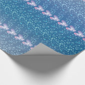 ヴィンテージブルーフローラの壁紙パターン ラッピングペーパー (角)