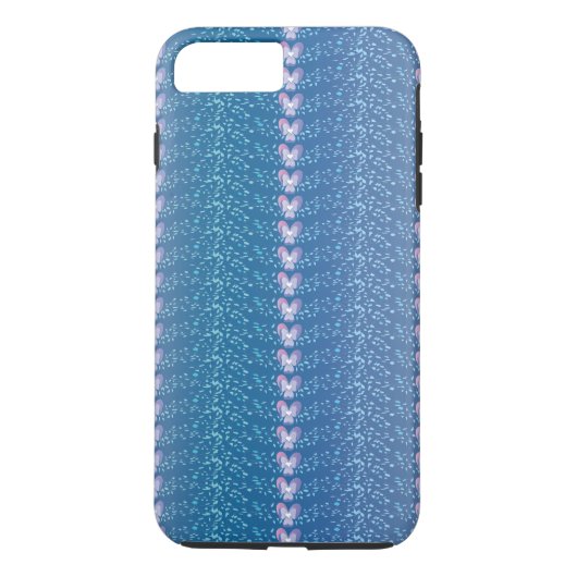 ヴィンテージブルーフローラの壁紙パターン Case-Mate iPhoneケース (裏面)