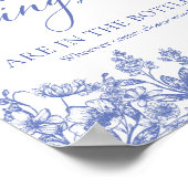 ヴィンテージブルーフローラはゲームの数を推測リングや輪 ポスター (角)