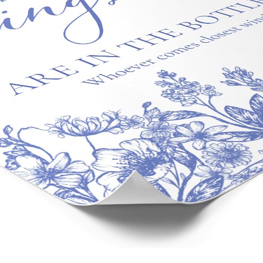 ヴィンテージブルーフローラはゲームの数を推測リングや輪 ポスター (角)