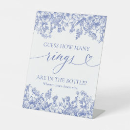 ヴィンテージブルーフローラはゲームの数を推測リングや輪 台座サイン