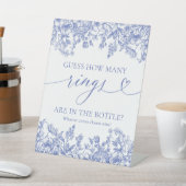 ヴィンテージブルーフローラはゲームの数を推測リングや輪 台座サイン (インサイチュ)