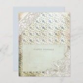 ヴィンテージブルーフローラコラージスクラップブック紙 (正面/裏面)