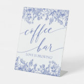 ヴィンテージブルーフローラコーヒーバー愛は醸造 台座サイン (正面)