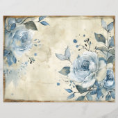 ヴィンテージブルーフローラスクラップブック紙 (裏面)