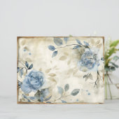 ヴィンテージブルーフローラスクラップブック紙 (スタンド正面)