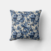 ヴィンテージブルーフローラダム クッション (裏面)