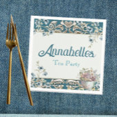 ヴィンテージブルーフローラティーパーティー スタンダードカクテルナプキン