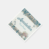 ヴィンテージブルーフローラティーパーティー スタンダードカクテルナプキン (角)