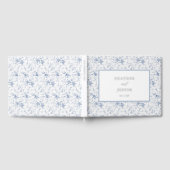 ヴィンテージブルーフローラトワクラシックル結婚ズ ゲストブック (全面)