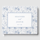 ヴィンテージブルーフローラトワクラシックル結婚ズ ゲストブック (正面)