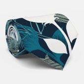 ヴィンテージブルーフローラナイトガーデンパターン ネクタイ (ロール)