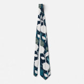 ヴィンテージブルーフローラナイトガーデンパターン ネクタイ (裏面)