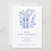 ヴィンテージブルーフローラハウスムービング 案内状 (正面)